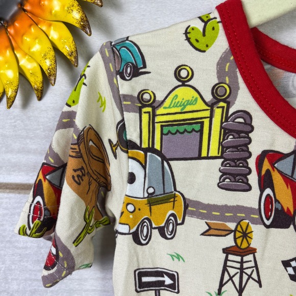 Disney Little Sleepies Cars Lightning McQueen 4T Bamboo Pajama Shorts Set - Picture 2 of 6